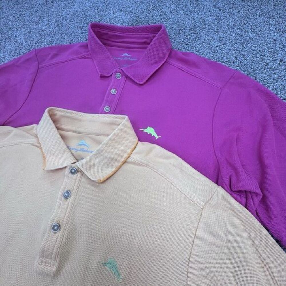 Tommy Bahama Polo‎ Shirt M Mens Short Sleeve Supima Cotton Blend Lot Of 2